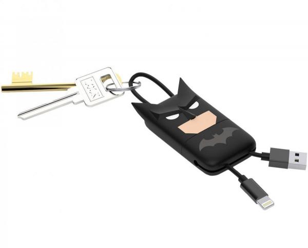 Tribe - Cabo keyline USB-lightning DC Comics (batman)  ,tribe,cabo,keyline,usblightning,dc,comics,(batman),cabo,usblightning,de,22cm,de,comprimento,as,pontas,ficam,arrumadas,dentro,do,boneco,pode,ser,usado,como,um,portachaves