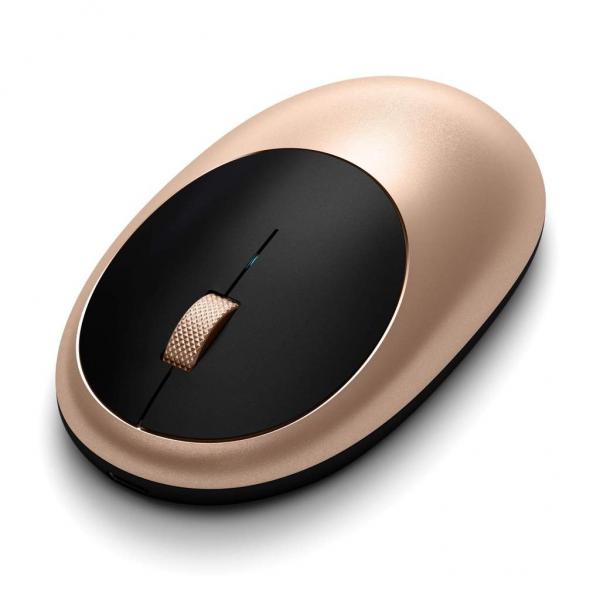 Satechi - M1 Wireless Mouse (gold),satechi,m1,wireless,mouse,(gold),rato,bluetooth,com,2,botoes,+,scroll,wheel,tem,porta,usbc,para,recarregar,inclui,cabo,de,carregamento,usbc,to,usba